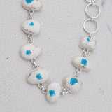 Natural Cavansite Silver Bracelet