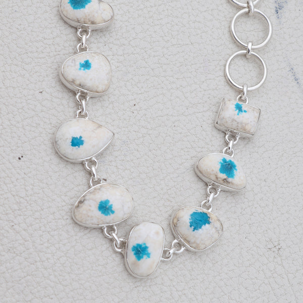 Natural Cavansite Silver Bracelets