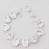 Natural Cavansite Silver Bracelet