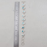 Natural Cavansite Silver Bracelet