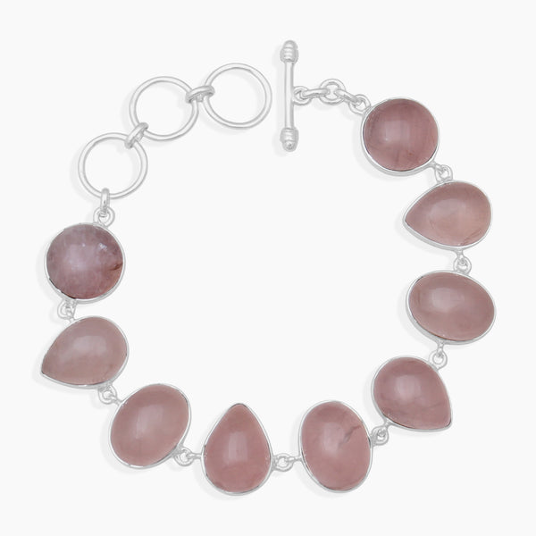 Rose Quartz Silver Bracelets