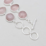 Rose Quartz Silver Bracelets