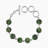 Raw Chrome Diopside Silver Bracelets