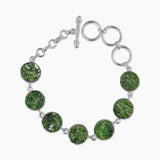 Raw Chrome Diopside Silver Bracelets