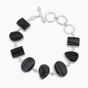 Black Tourmaline Silver Bracelets