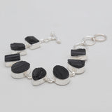 Black Tourmaline Silver Bracelets