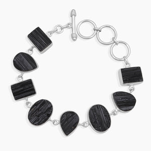Black Tourmaline Silver Bracelets