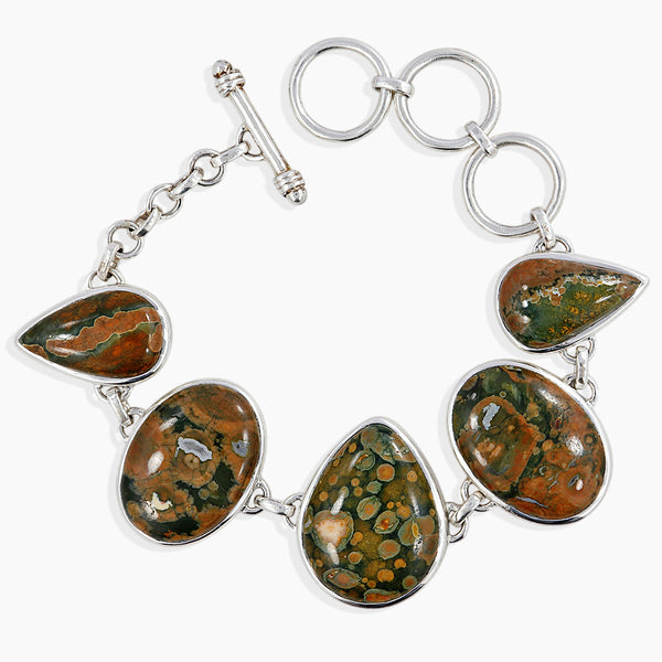 925 Sterling Silver Rhyolite Jasper Bracelets