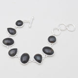 Black Tiger Eye Silver Plain Bracelets