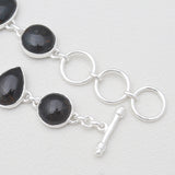 Black Tiger Eye Silver Plain Bracelets