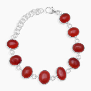 925 Sterling Silver Carnelian Bracelets