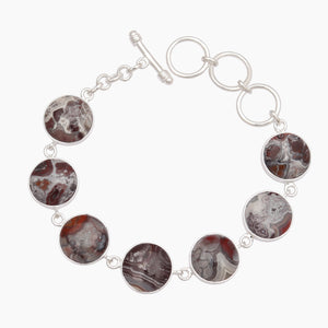Crazy Lace Agate Silver Bracelets