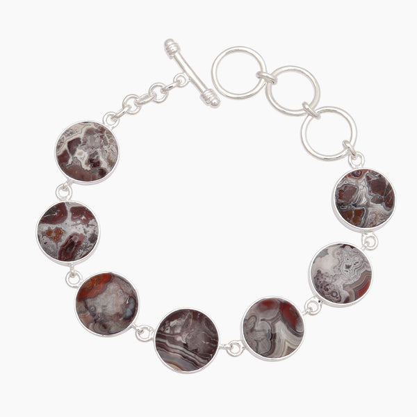 Crazy Lace Agate Silver Bracelets