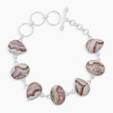 Crazy Lace Agate Silver Bracelets