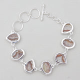 Crazy Lace Agate Silver Bracelets
