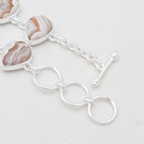 Crazy Lace Agate Silver Bracelets