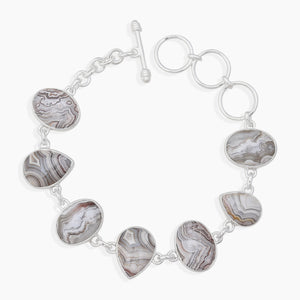 Crazy Lace Agate Silver Bracelets