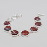 Crazy Lace Agate Silver Bracelets