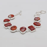 Crazy Lace Agate Silver Bracelets