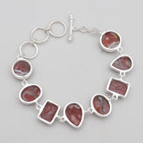 Crazy Lace Agate Silver Bracelets