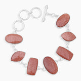 925 Sterling Silver Red Sunstone Bracelets
