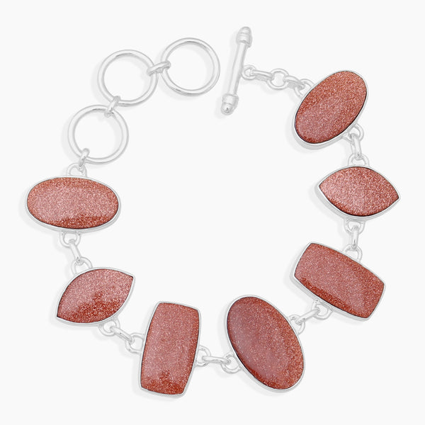 925 Sterling Silver Red Sunstone Bracelets