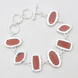 925 Sterling Silver Red Sunstone Bracelets