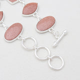 925 Sterling Silver Red Sunstone Bracelets