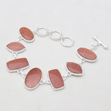 925 Sterling Silver Red Sunstone Bracelets