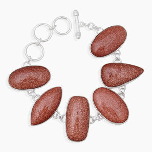 925 Sterling Silver Red Sunstone Bracelets