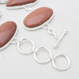 925 Sterling Silver Red Sunstone Bracelets
