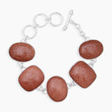925 Sterling Silver Red Sunstone Bracelets
