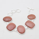 925 Sterling Silver Red Sunstone Bracelets