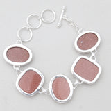 925 Sterling Silver Red Sunstone Bracelets