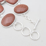 925 Sterling Silver Red Sunstone Bracelets