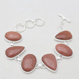 925 Sterling Silver Red Sunstone Bracelets