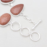 925 Sterling Silver Red Sunstone Bracelets
