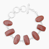 925 Sterling Silver Red Sunstone Bracelets