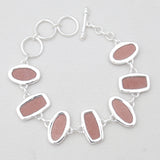 925 Sterling Silver Red Sunstone Bracelets