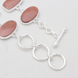 925 Sterling Silver Red Sunstone Bracelets