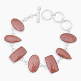 925 Sterling Silver Red Sunstone Bracelets