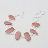 925 Sterling Silver Red Sunstone Bracelets