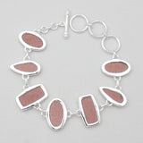 925 Sterling Silver Red Sunstone Bracelets