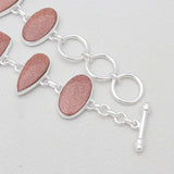 925 Sterling Silver Red Sunstone Bracelets