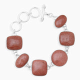925 Sterling Silver Red Sunstone Bracelets