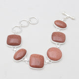 925 Sterling Silver Red Sunstone Bracelets