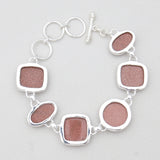 925 Sterling Silver Red Sunstone Bracelets