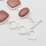 925 Sterling Silver Red Sunstone Bracelets
