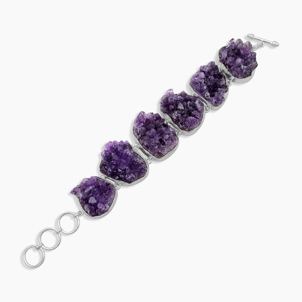 925 Silver Amethyst Druse Bracelets