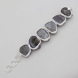 925 Silver Amethyst Druse Bracelets